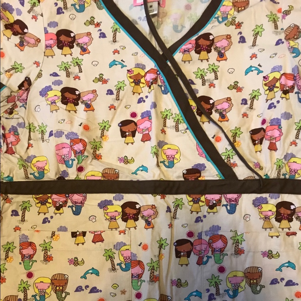 Mermaids Koi scrub top